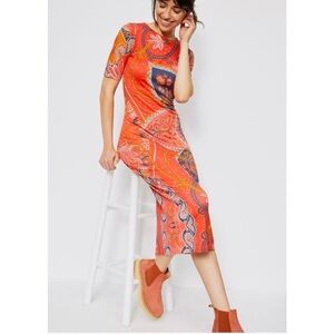 Farm Rio Anthropologie Giannina  Paisley Print Midi Dress
